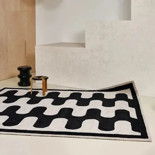 Chessboard Mirage Rug by Liora Kade — Modern Graphic Art Carpet for Living Rooms & Bedrooms