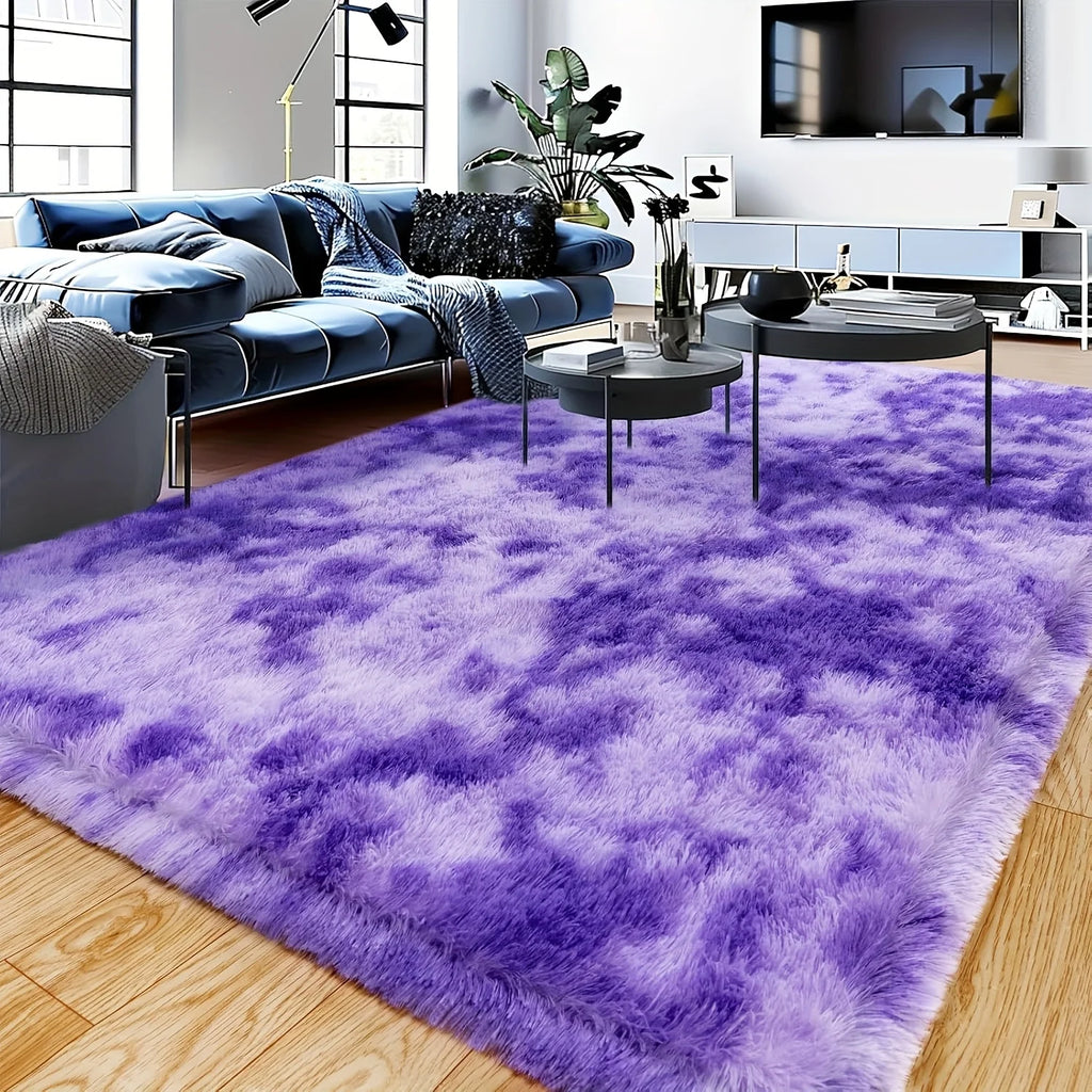 AuroraDream Purple Plush Rug – Ultra-Soft Non-Slip Art Carpet for Living Room, Bedroom & Nursery