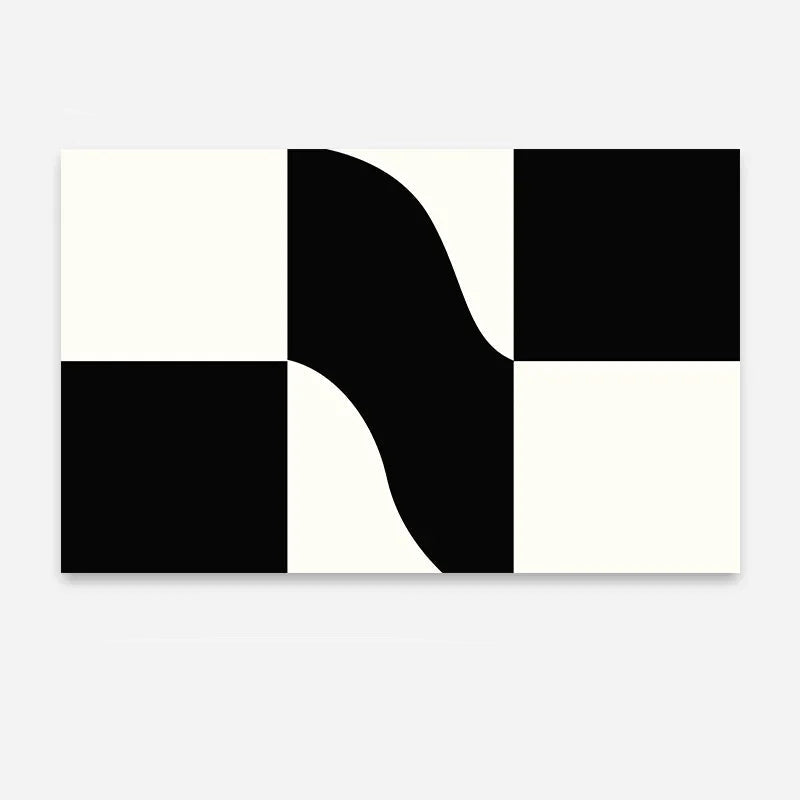 “Noir Lines" – Minimalist Black & White Geometric Rug by Aure Rendu