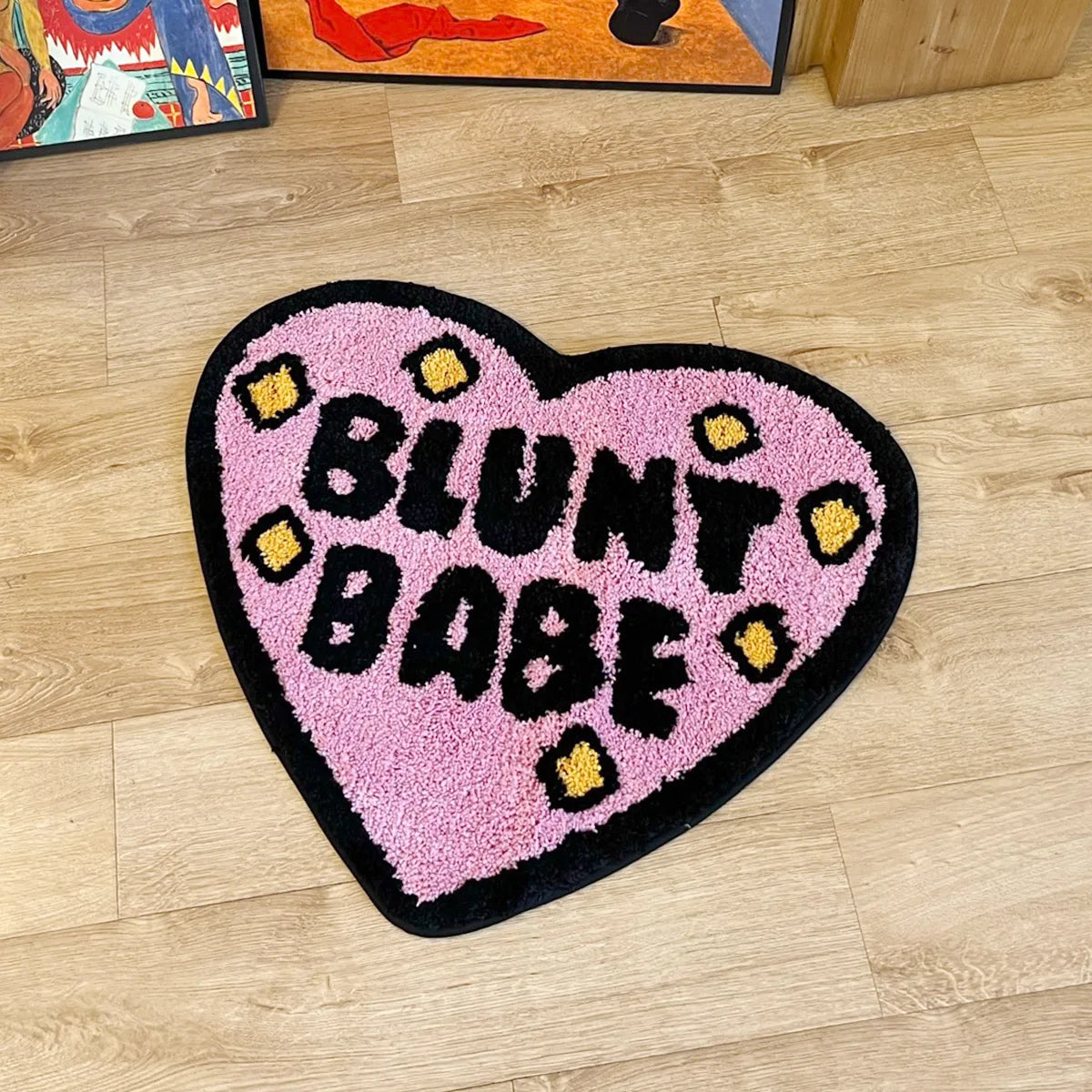 Pink Heart Tufted Rug – Cute Babe Design Floor Mat
