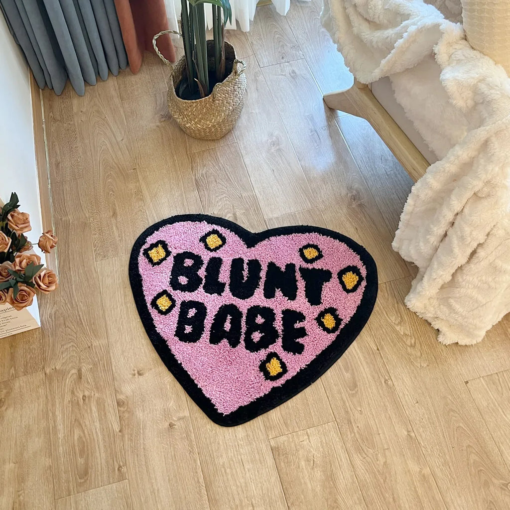 Pink Heart Tufted Rug – Cute Babe Design Floor Mat