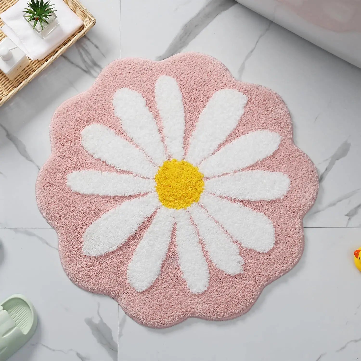 Tufted Flower Rug – Ultra-Soft Non-Slip Accent Mat for Living Room, Bedroom & Bath