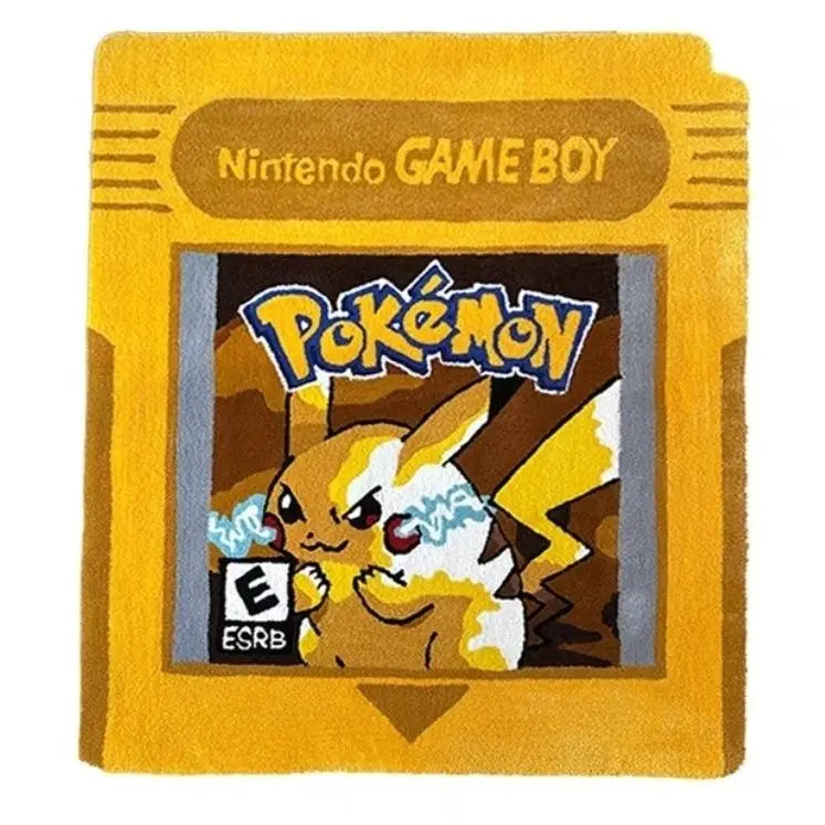 Retro Game Cartridge Rug – Vintage-Style Red Gaming Tufted Mat for Bedroom or Game Room.