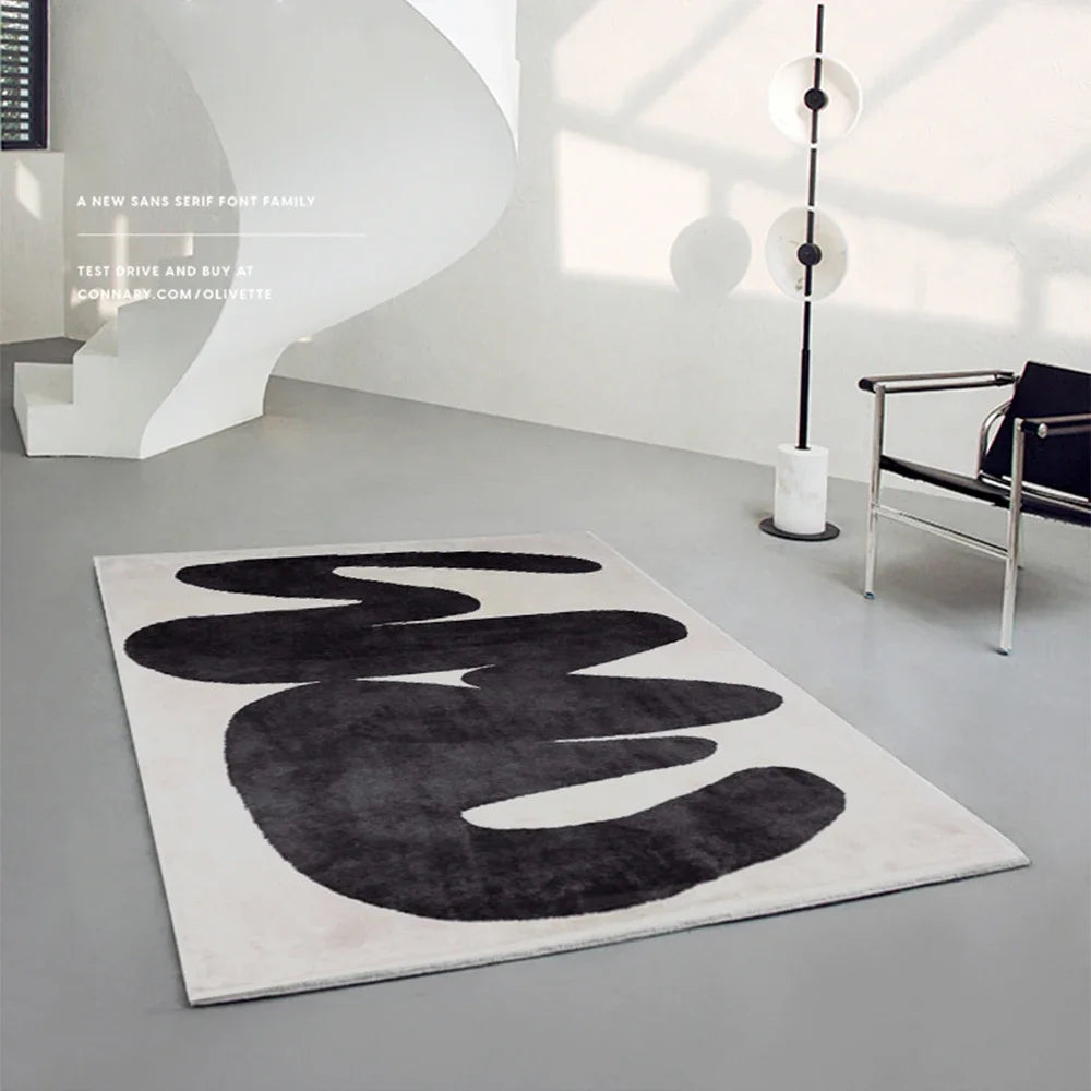 “The Monolith Curve” — Tufted Linework Rug from the Liora Kessan Studio Collection