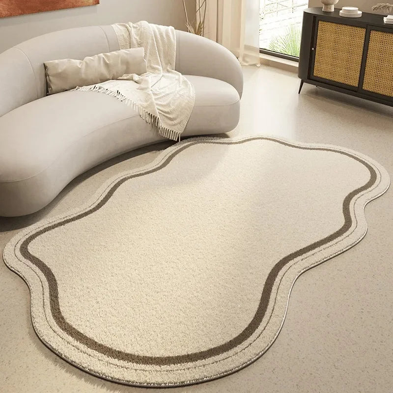 Aureline Miro Cream Irregular Minimalist Rug – Soft Modern Decorative Floor Art