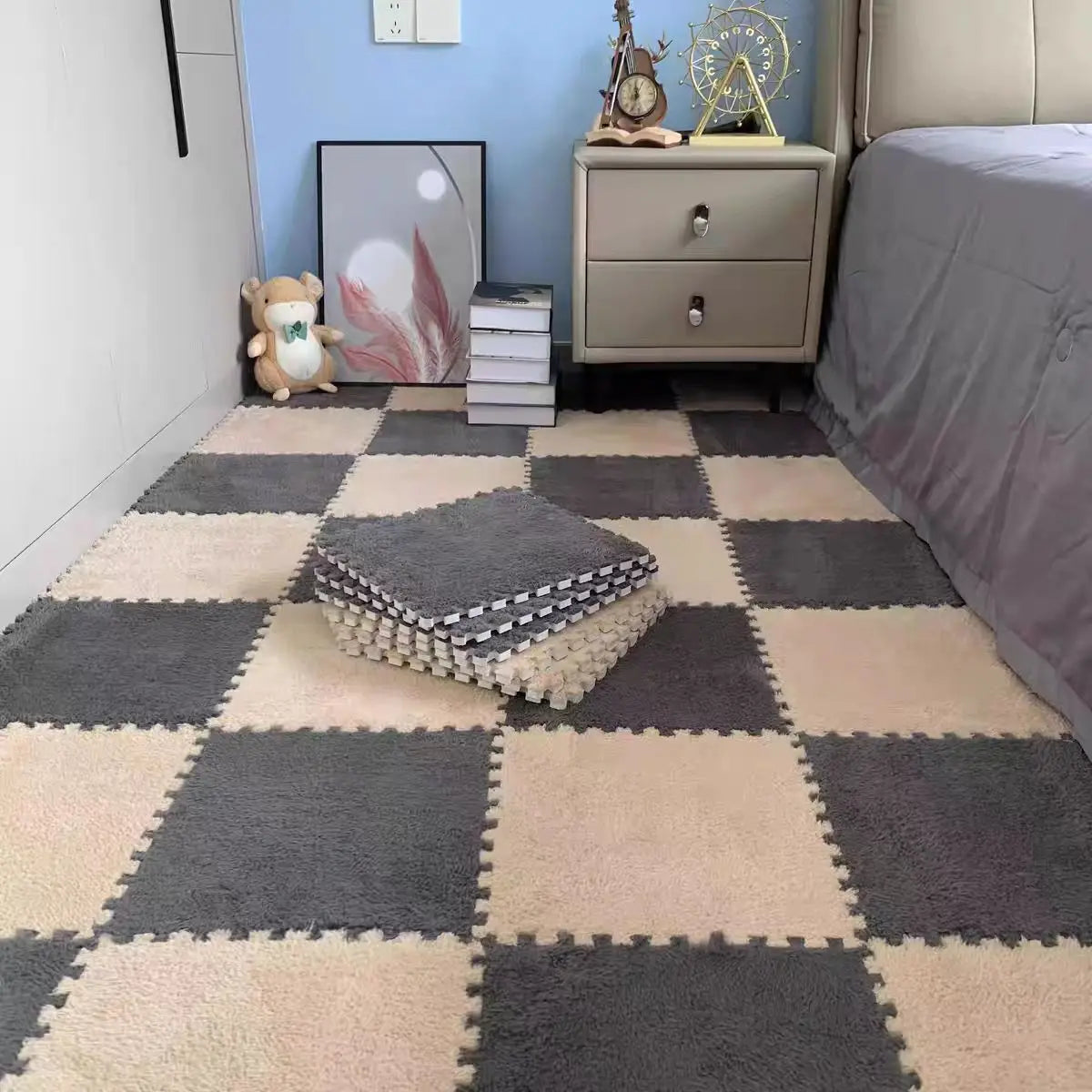 CloudSquare Modular Plush Tiles – Interlocking Softscape Set (10-Piece)