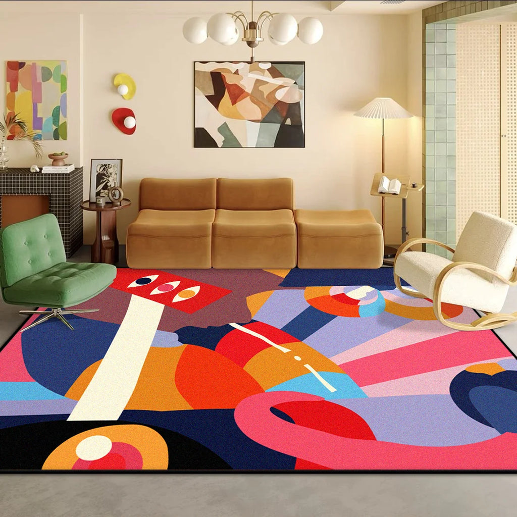 Chromatic Drift Art Rug by Aurelia Voss – Colorful Modern Fluffy Area Rug