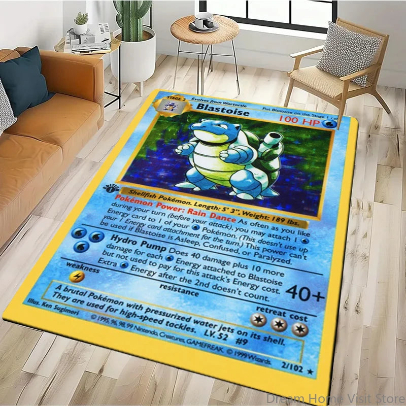 Japanese Anime Retro Pokemon Card Pattern Carpets Bedroom Play Mats Rug Liveroom Home Decor Carpet