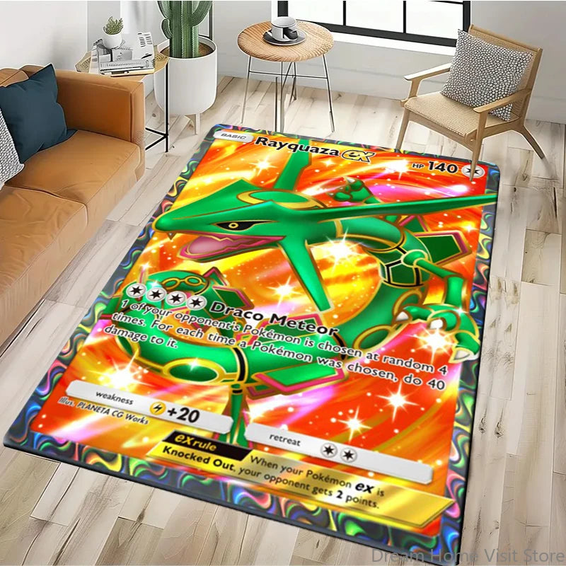 Japanese Anime Retro Pokemon Card Pattern Carpets Bedroom Play Mats Rug Liveroom Home Decor Carpet