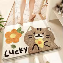 Cute Pet Tufted Rug – Dog and Cat Design Floor Mat for Animal Lovers