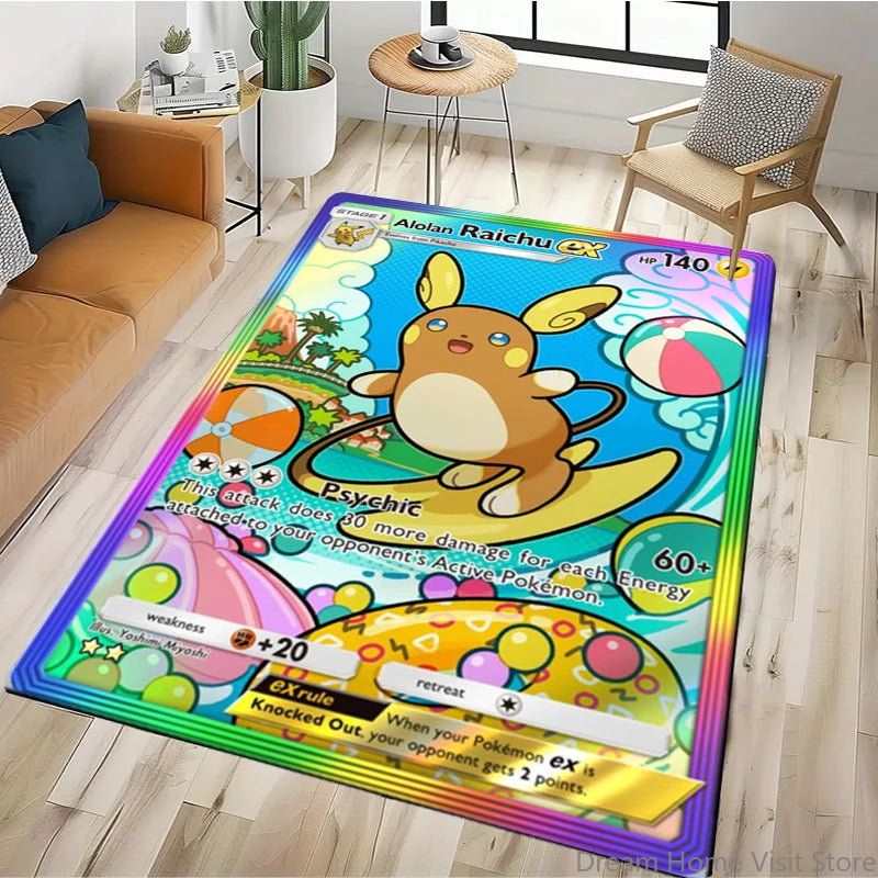 Japanese Anime Retro Pokemon Card Pattern Carpets Bedroom Play Mats Rug Liveroom Home Decor Carpet