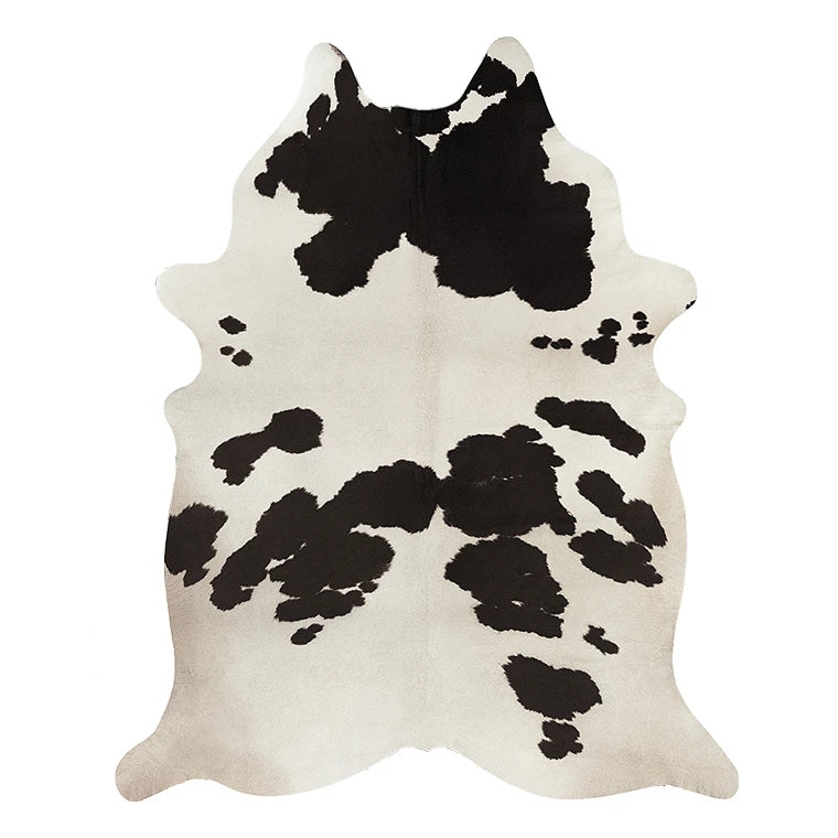 Cowhide Drift Luxe Rug – Modern Irregular Faux Cowhide Plush Carpet