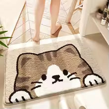 Cute Pet Tufted Rug – Dog and Cat Design Floor Mat for Animal Lovers