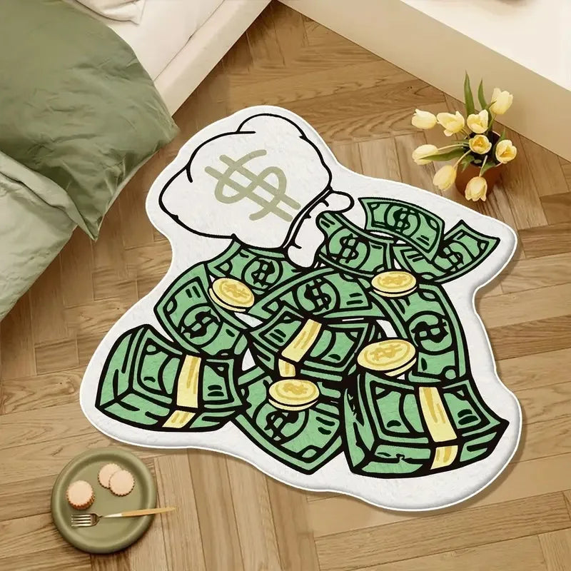 Hustler Tufted Rug – Money, Cash & Stack Design Floor Mat for Bedroom or Studio