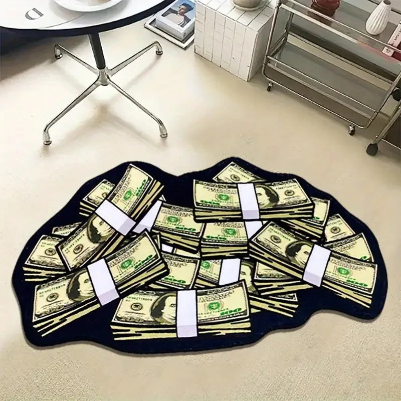 Hustler Tufted Rug – Money, Cash & Stack Design Floor Mat for Bedroom or Studio