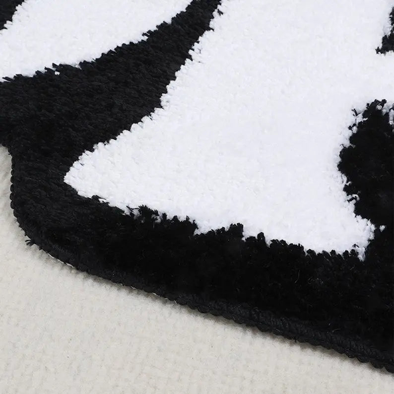 “It’s OK" Tufted Rug – Minimal Black and White Floor Mat for Bedroom or Studio