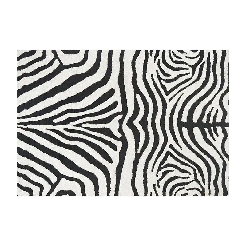 Linear Harmony | Black Stripe Modern Plush Rug by Marin Étoile