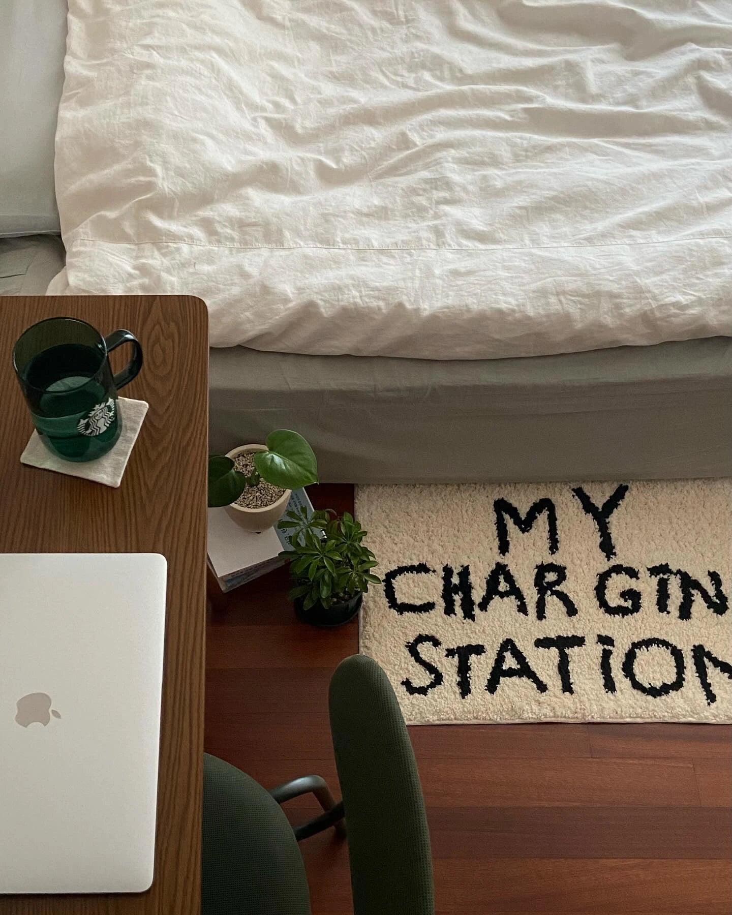 “My Charging Station" Tufted Rug – Funny Bedroom Floor Mat
