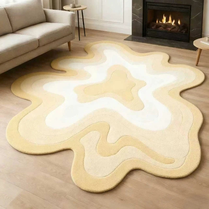 “Dopamine Drift” Irregular Abstract Art Rug by Ava Lioré