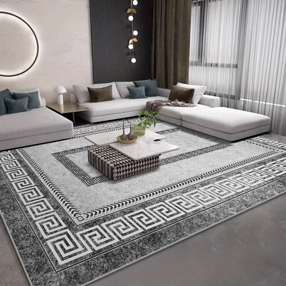 VIKAMA Light Luxury Geometric Facecloth Carpet Rug