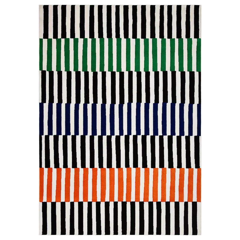 Linear Harmony | Black Stripe Modern Plush Rug by Marin Étoile