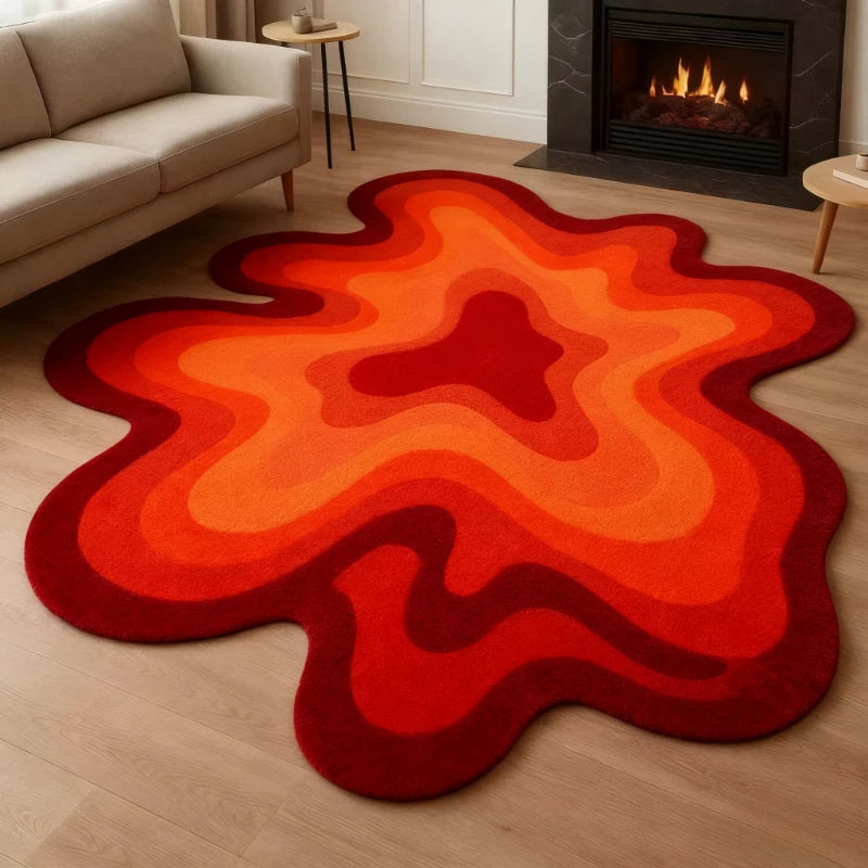 “Dopamine Drift” Irregular Abstract Art Rug by Ava Lioré