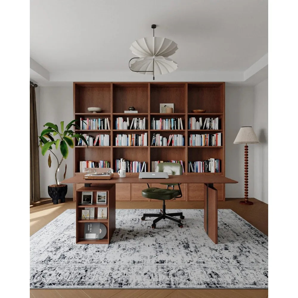 “Moonwash No. 4” 8x10ft Tufted Abstract Grey Area Rug