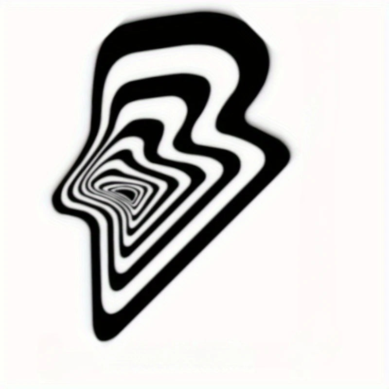 Wavy Optical Illusion Rug – Black and White Trippy Tufted Floor Mat for Modern Bedroom or Studio.