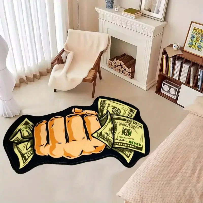 Hustler Tufted Rug – Money, Cash & Stack Design Floor Mat for Bedroom or Studio