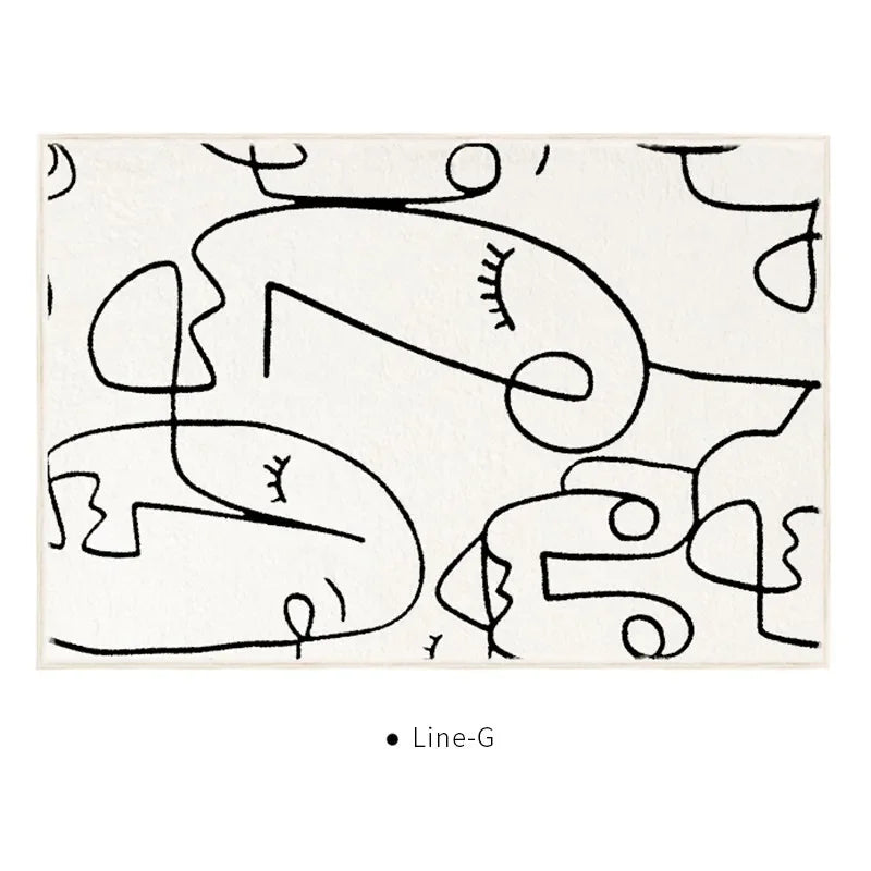 “The Monolith Curve” — Tufted Linework Rug from the Liora Kessan Studio Collection