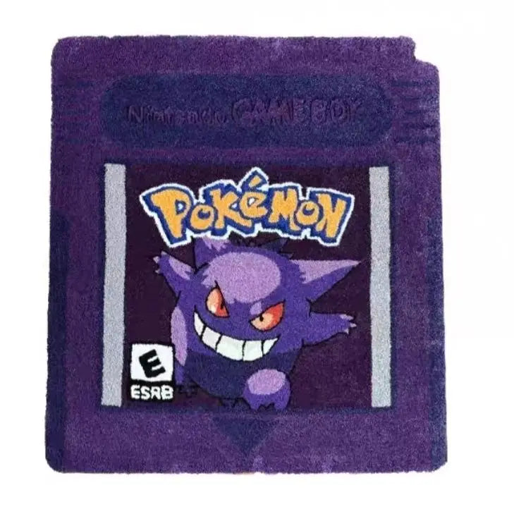 Retro Game Cartridge Rug – Vintage-Style Red Gaming Tufted Mat for Bedroom or Game Room.