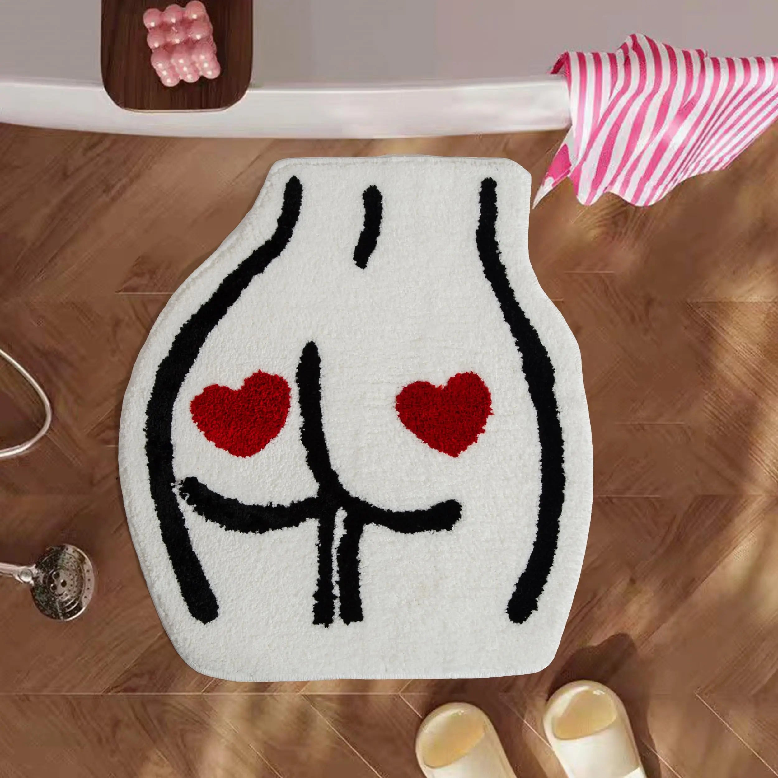 Playfully bold yet simple, this heart-themed rug adds warmth and attitude to any bedroom. A must-have for aesthetic lovers who enjoy cozy, expressive decor.