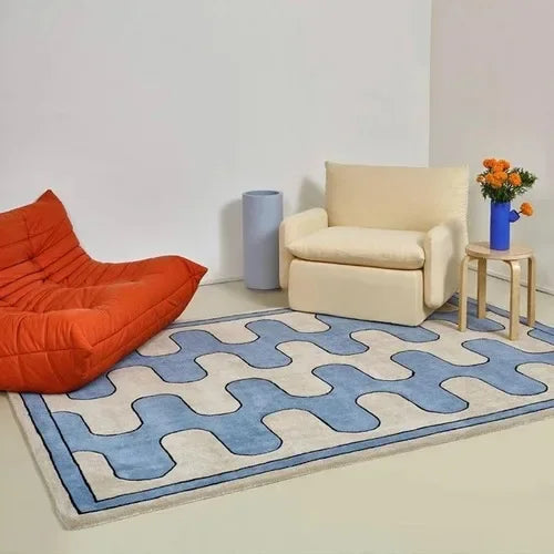 Chessboard Mirage Rug by Liora Kade — Modern Graphic Art Carpet for Living Rooms & Bedrooms