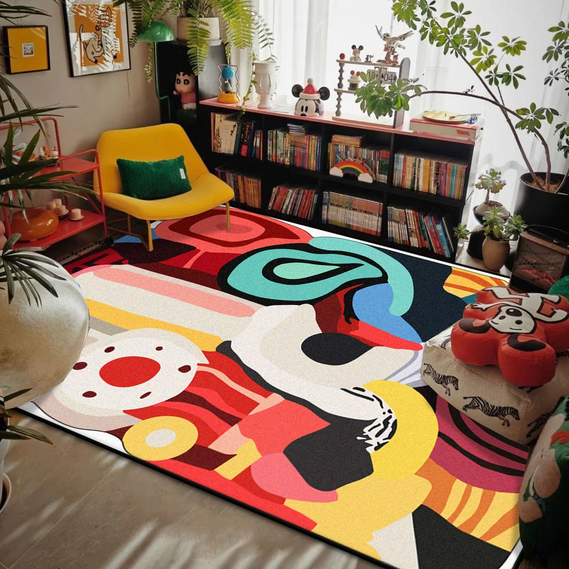 Chromatic Drift Art Rug by Aurelia Voss – Colorful Modern Fluffy Area Rug