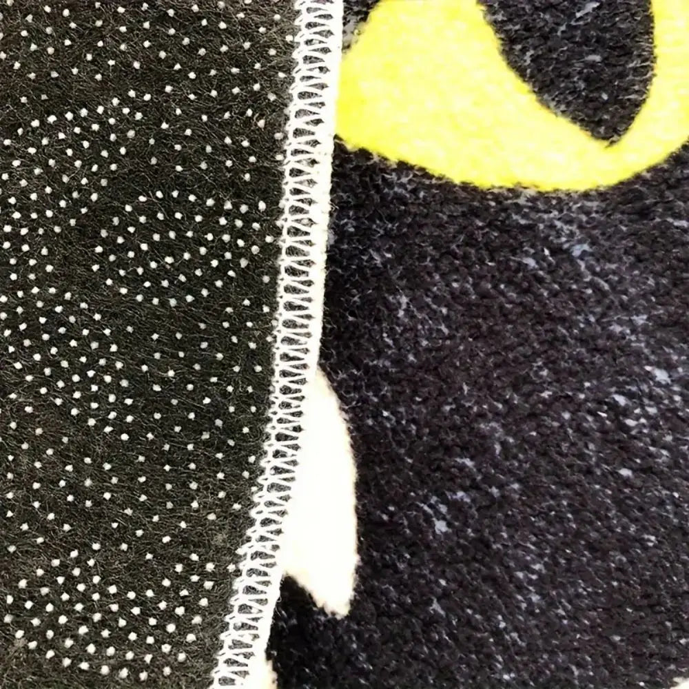 Cat Face Tufted Rug – Black and White Kitty Floor Mat for Bedroom