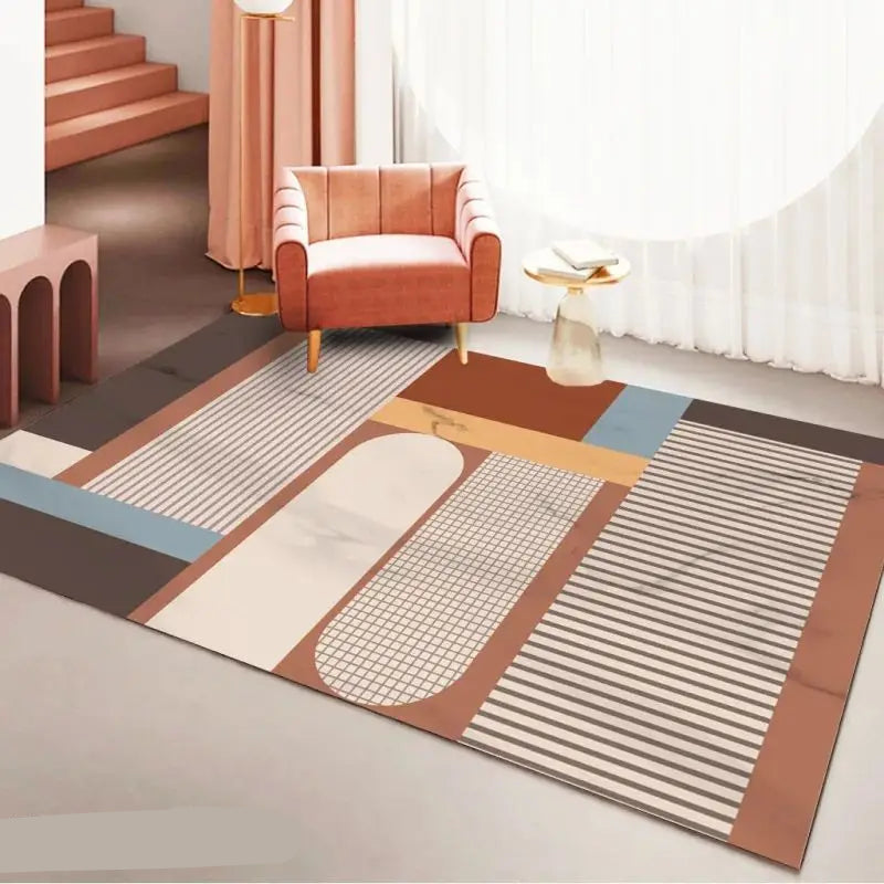 “Soft Horizon Study Collection” — Tufted Velvet Minimalist Rug from the Soren Hale Scandinavian Collection