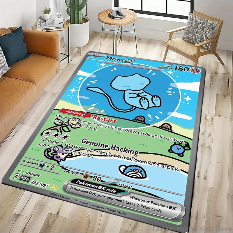 Japanese Anime Retro Pokemon Card Pattern Carpets Bedroom Play Mats Rug Liveroom Home Decor Carpet