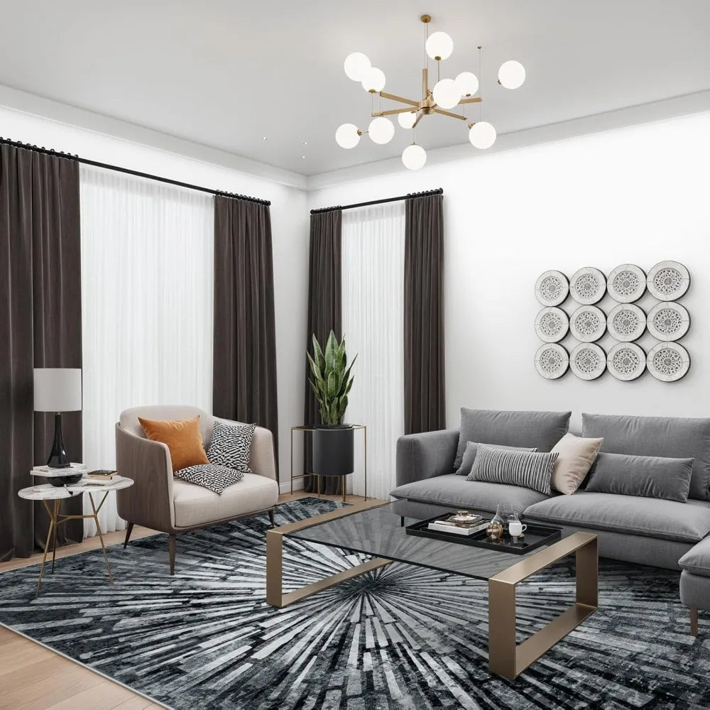 “Nocturne Splash Study” —8x10ft Tufted Abstract Expression Rug by Mara Ellin Studio