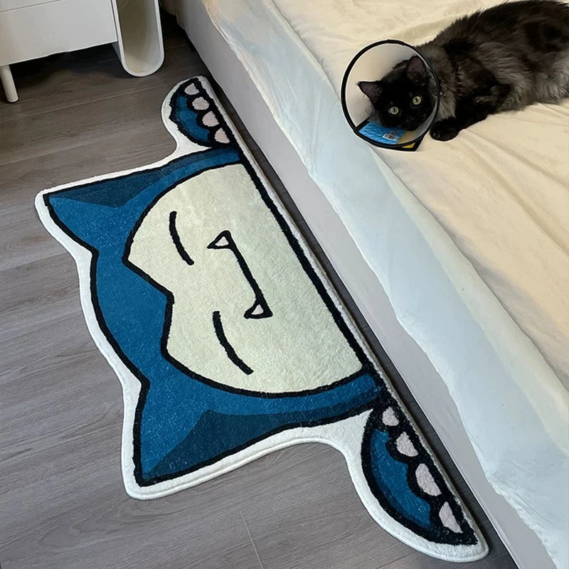 Sleepy Monster Tufted Rug – Cute Blue Character Floor Mat for Bedroom or Gaming Setup.