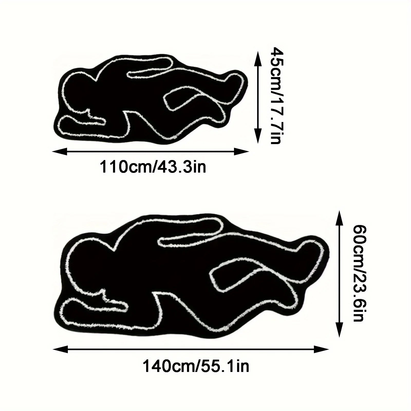 Cartoon Line Art Mat – Soft Plush Tufted Non-Slip Runner