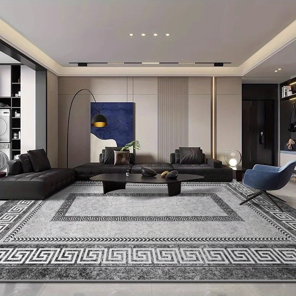 VIKAMA Light Luxury Geometric Facecloth Carpet Rug