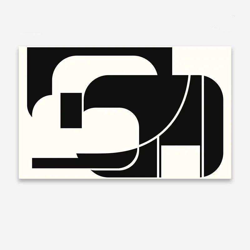 “Noir Lines" – Minimalist Black & White Geometric Rug by Aure Rendu