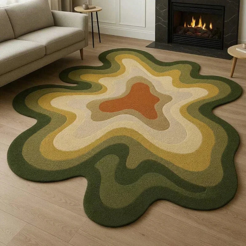 “Dopamine Drift” Irregular Abstract Art Rug by Ava Lioré