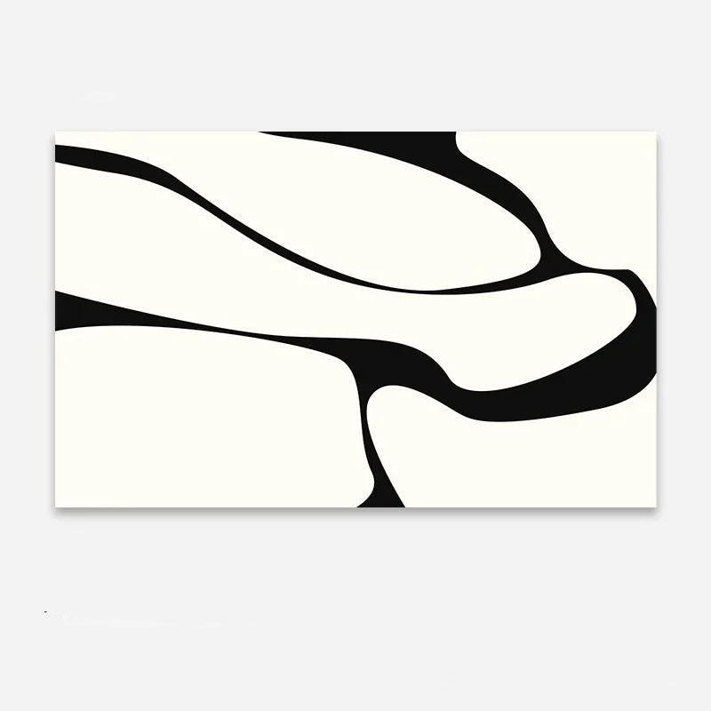 “Noir Lines" – Minimalist Black & White Geometric Rug by Aure Rendu