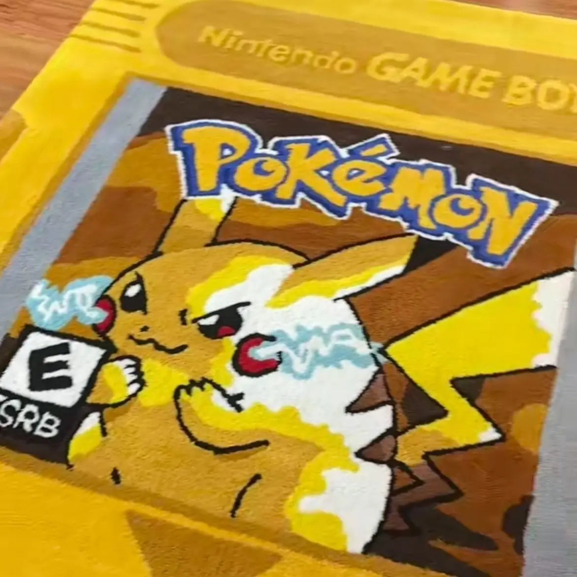 Retro Game Cartridge Rug – Vintage-Style Red Gaming Tufted Mat for Bedroom or Game Room.