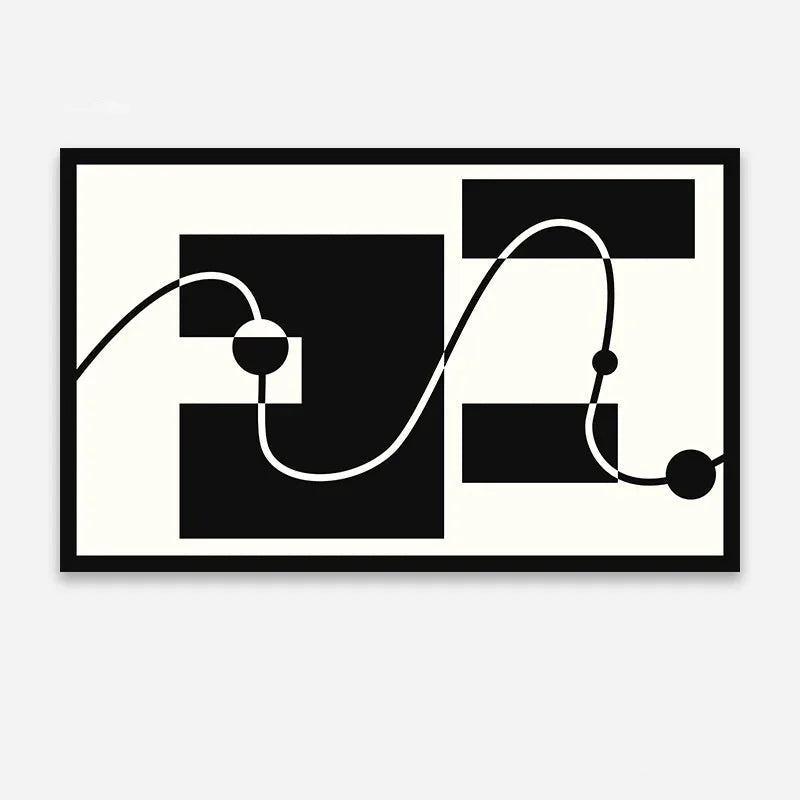 “Noir Lines" – Minimalist Black & White Geometric Rug by Aure Rendu