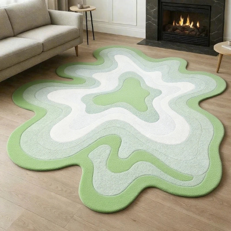“Dopamine Drift” Irregular Abstract Art Rug by Ava Lioré