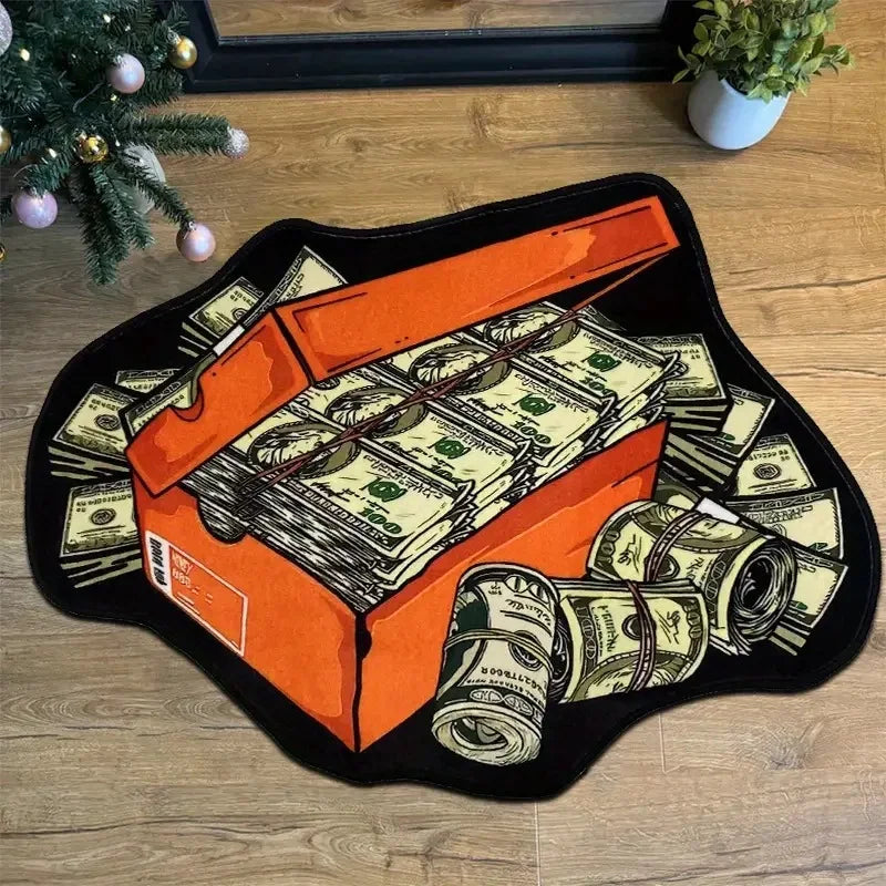 Hustler Tufted Rug – Money, Cash & Stack Design Floor Mat for Bedroom or Studio
