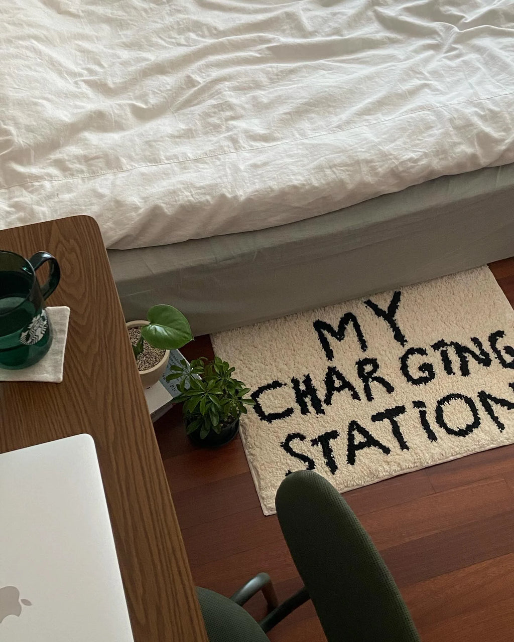 “My Charging Station" Tufted Rug – Funny Bedroom Floor Mat