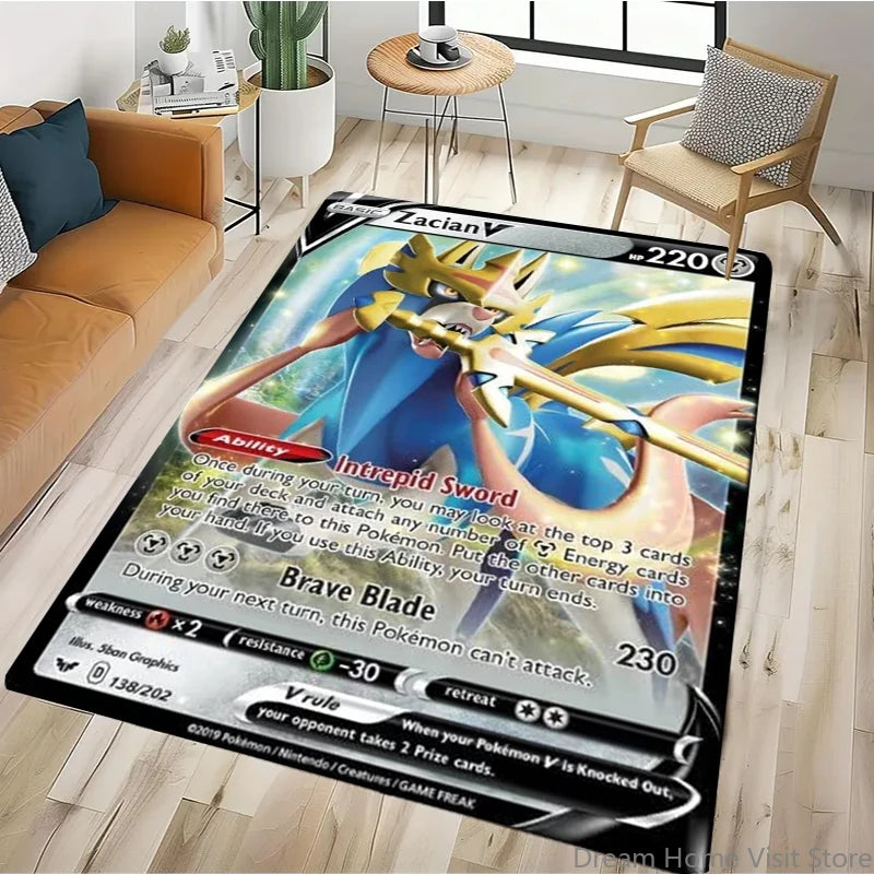 Japanese Anime Retro Pokemon Card Pattern Carpets Bedroom Play Mats Rug Liveroom Home Decor Carpet